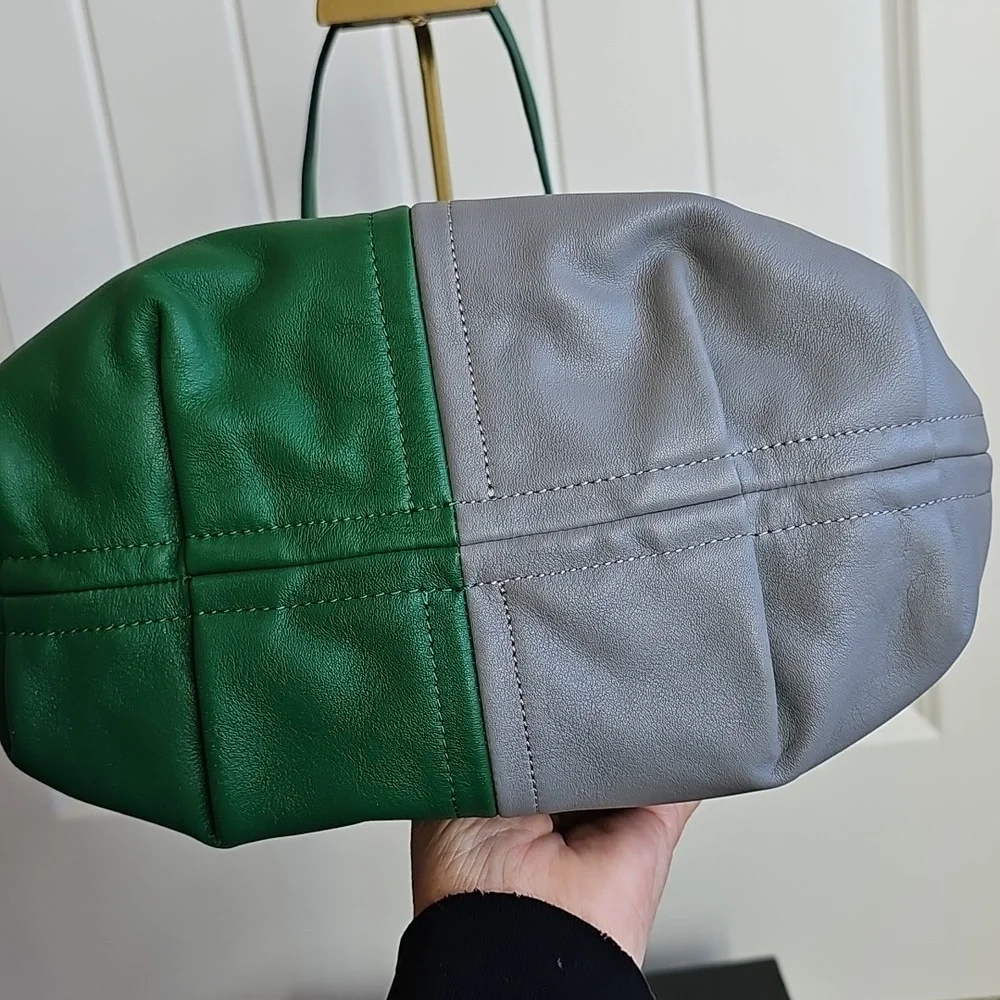 Coach 2020 Bea Tote In Colorblock Green And Gray Like New! - Picture 7 of 15